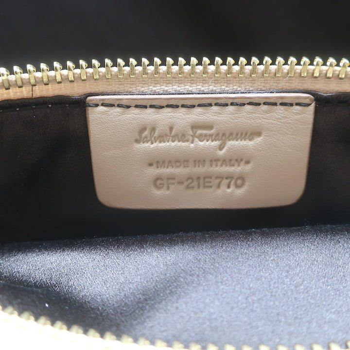 Salvatore Ferragamo Fiamma Medium Top-Handle Bag Bisque Leather