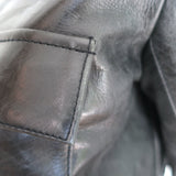 The Kooples Cropped Leather Bomber Jacket Anthracite Size 0
