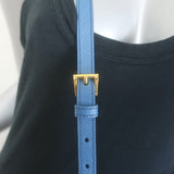 Prada Galleria Double Zip Medium Tote Blue Saffiano Lux Leather Crossbody Bag