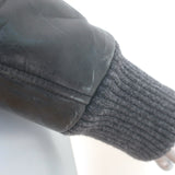 The Kooples Cropped Leather Bomber Jacket Anthracite Size 0