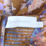 Zimmermann Violet puff-sleeve maxi dress in multicolor floral cotton, authentic pre-owned and gently worn luxury piece