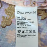 Zimmermann Violet puff-sleeve maxi dress in multicolor floral cotton, authentic pre-owned luxury piece