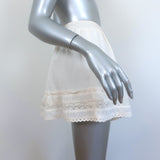 ANINE BING Mini Skirt Cream Lace-Trim Cotton Size Medium