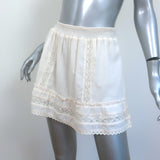 ANINE BING Mini Skirt Cream Lace-Trim Cotton Size Medium