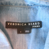 Veronica Beard Alyse Denim Shirtdress Chambray Size 4 Long Sleeve Mini Dress