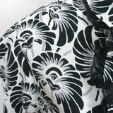 Prada Shirtdress White/Black Lace-Trim Printed Cotton Size 40 Long Sleeve Dress