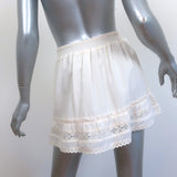 ANINE BING Mini Skirt Cream Lace-Trim Cotton Size Medium