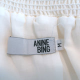 ANINE BING Mini Skirt Cream Lace-Trim Cotton Size Medium