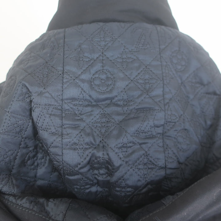 Louis Vuitton Coyote Fur-Trimmed Hooded Parka Jacket Black Cotton Size 34