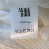 ANINE BING Mini Skirt Cream Lace-Trim Cotton Size Medium