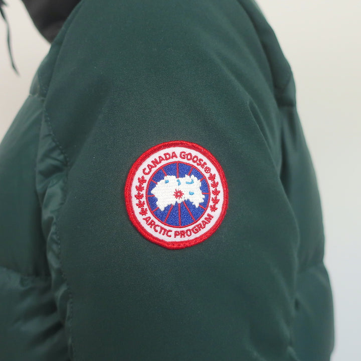 Canada Goose Altona Shearling &amp; Leather-Trim Down Parka Coat Green Size Small