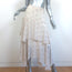 LoveShackFancy Tiered Midi Skirt Alex Ivory Floral Print Silk Size Extra Small