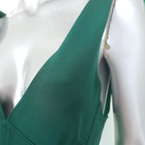 La Ligne Charlotte Tie-Strap Bicolor Colorblock Dress Green Satin Size Small