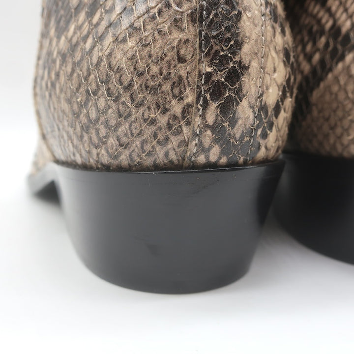 Balenciaga Snake-Embossed Ankle Boots Beige/Black Size 42 NEW