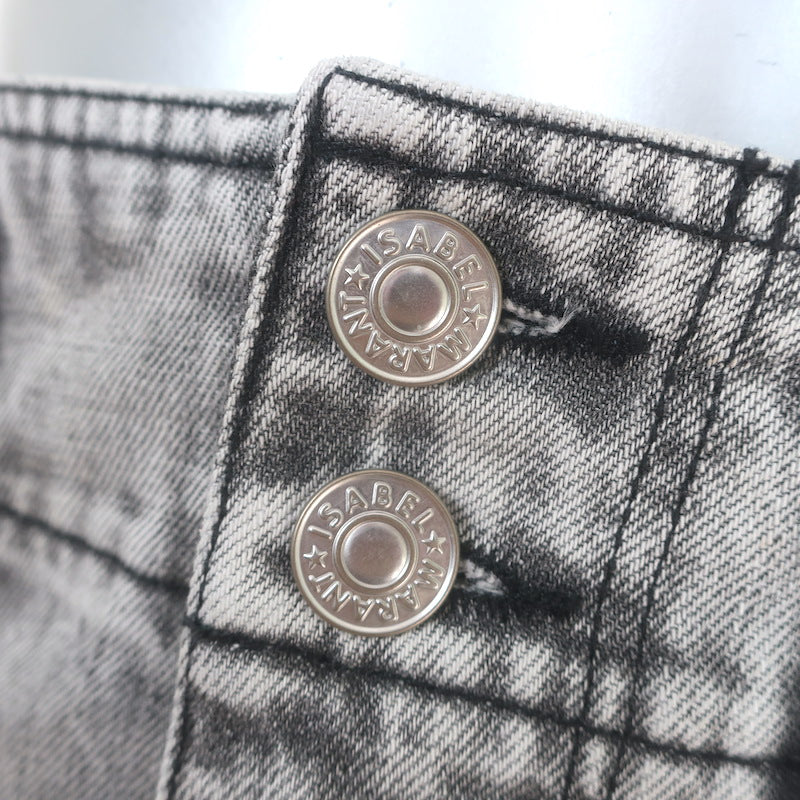 Isabel Marant Toria Denim Midi Skirt Gray Size 34