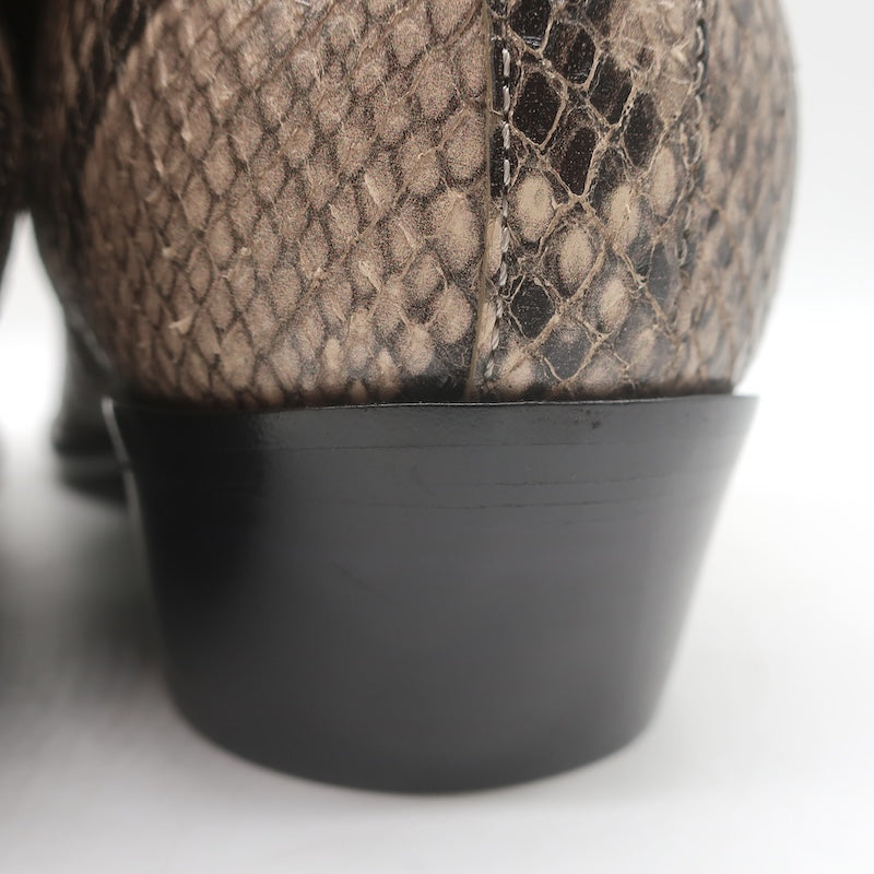 Balenciaga Snake-Embossed Ankle Boots Beige/Black Size 42 NEW