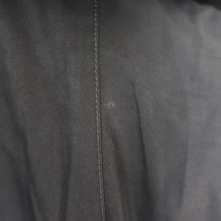 Louis Vuitton Coyote Fur-Trimmed Hooded Parka Jacket Black Cotton Size 34