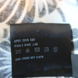 Prada Shirtdress White/Black Lace-Trim Printed Cotton Size 40 Long Sleeve Dress