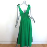 La Ligne Charlotte Tie-Strap Bicolor Colorblock Dress Green Satin Size Small