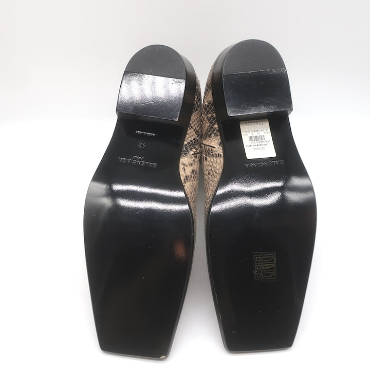 Balenciaga Snake-Embossed Ankle Boots Beige/Black Size 42 NEW