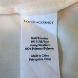 LoveShackFancy Tiered Midi Skirt Alex Ivory Floral Print Silk Size Extra Small