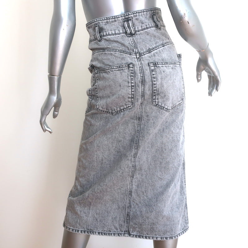 Isabel Marant Toria Denim Midi Skirt Gray Size 34