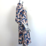 Sandro High Neck Mini Dress Utopique Multicolor Printed Silk Twill Size 40