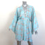 Celia Dragouni Short Kimono Dress Light Blue Floral Print Satin Size 40 NEW