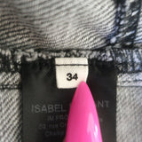 Isabel Marant Toria Denim Midi Skirt Gray Size 34
