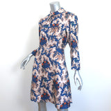 Sandro High Neck Mini Dress Utopique Multicolor Printed Silk Twill Size 40