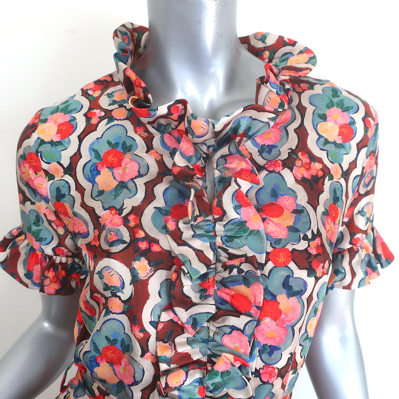 La DoubleJ Long &amp; Sassy maxi dress in Matisse multicolor silk twill, pre-owned, authentic luxury piece