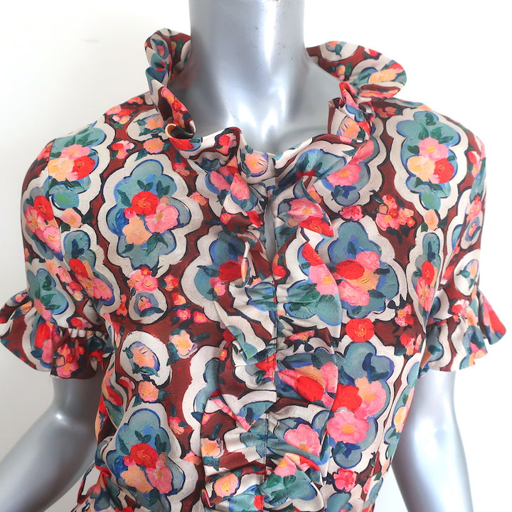 La DoubleJ Long &amp; Sassy maxi dress in Matisse multicolor silk twill, pre-owned, authentic luxury piece