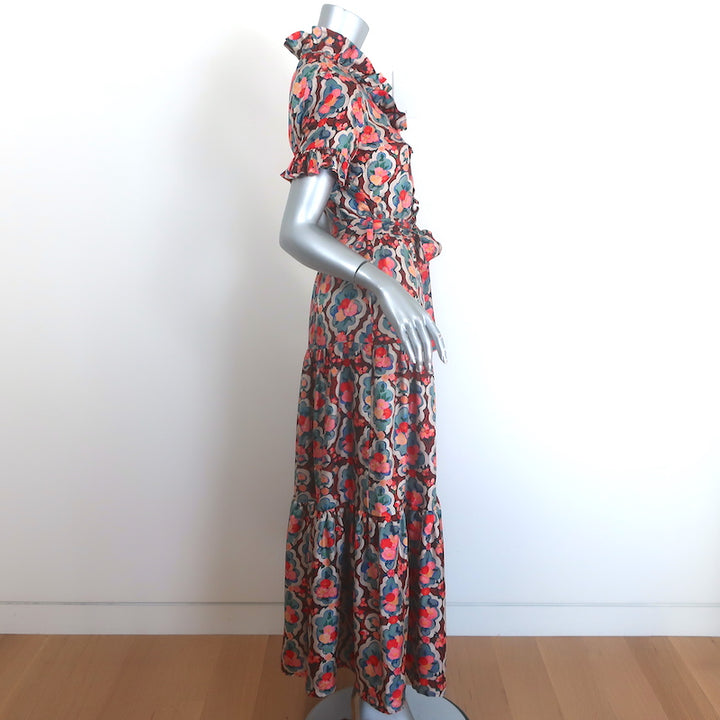 La DoubleJ Long &amp; Sassy silk-twill maxi dress in Matisse multicolor print, pre-owned
