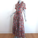 La DoubleJ Long & Sassy silk-twill maxi dress in Matisse multicolor print, pre-owned and gently worn luxury