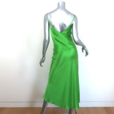 Dannijo Midi Slip Dress Kelly Green Silk Satin Size Small