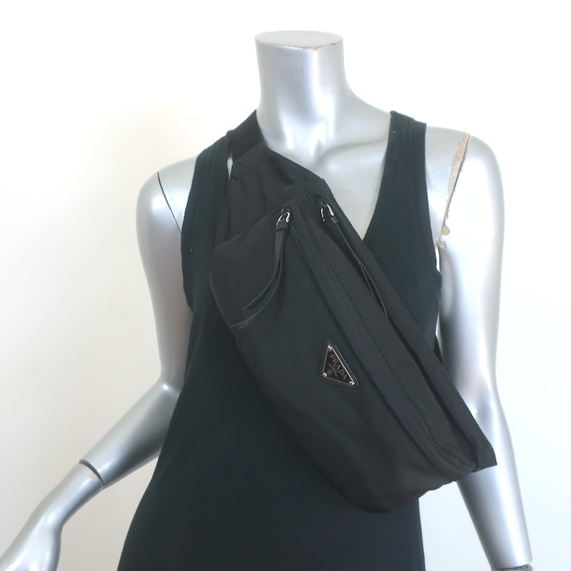 Prada Montagna Belt Bag Black Tessuto Nylon Medium Crossbody
