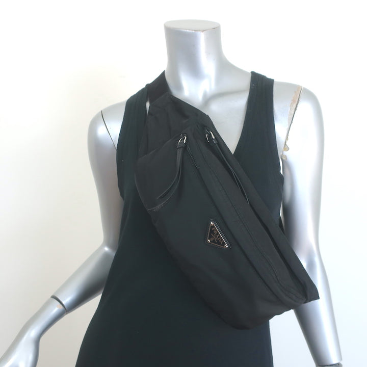 Prada Montagna Belt Bag Black Tessuto Nylon Medium Crossbody