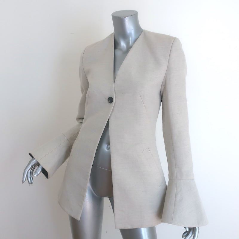Co Peplum Cuff Jacket Clay Wool-Hemp Canvas Size Extra Small