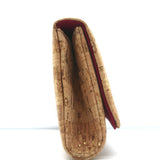 Oscar de la Renta Beaded Metallic Cork Clutch Chain Strap Small Shoulder Bag