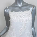 SPELL Midi Tank Dress White Embroidered Cotton Size Small