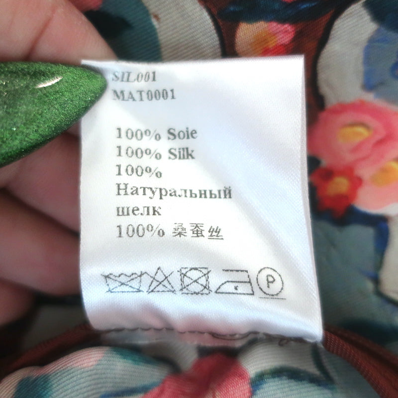 La DoubleJ Long &amp; Sassy silk-twill maxi dress in Matisse multicolor print, pre-owned and gently worn.