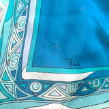 Emilio Pucci Cold-Shoulder Printed Silk Chiffon Kaftan Blue/Aqua One Size