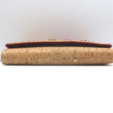 Oscar de la Renta Beaded Metallic Cork Clutch Chain Strap Small Shoulder Bag