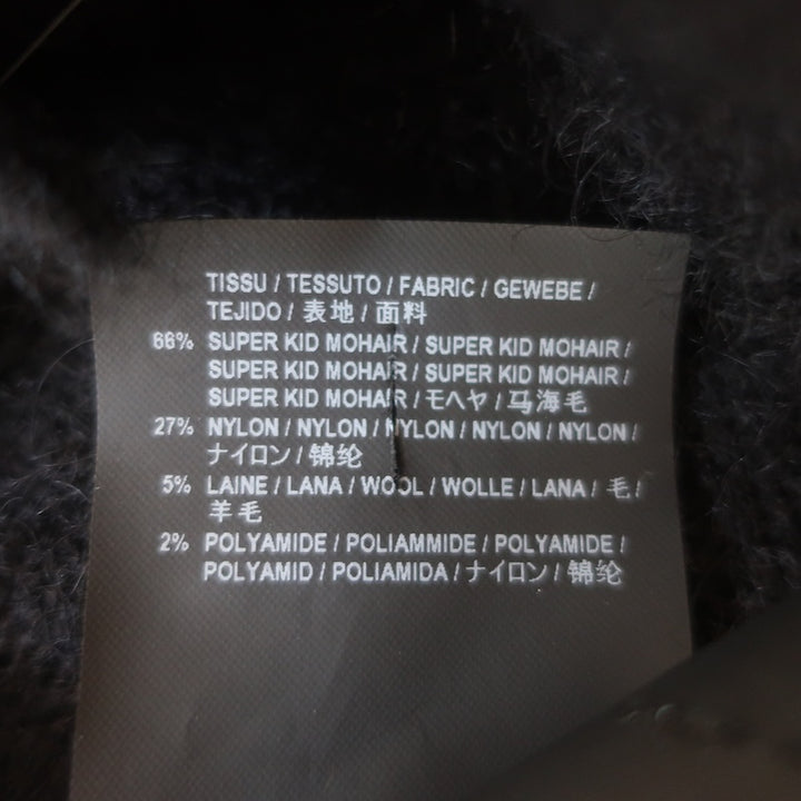Saint Laurent Crystal Star Fuzzy Knit Cardigan Black Mohair Size Extra Small