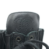Chanel CC Quilted Combat Boots Black Leather Size 37.5