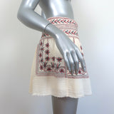 Isabel Marant Etoile Vera Mini Skirt Ecru Embroidered Cotton Gauze Size 36