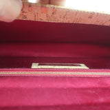 Oscar de la Renta Beaded Metallic Cork Clutch Chain Strap Small Shoulder Bag