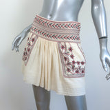 Isabel Marant Etoile Vera Mini Skirt Ecru Embroidered Cotton Gauze Size 36