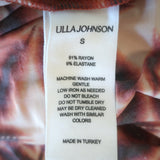 Ulla Johnson Estella long-sleeve midi dress in Andromeda warm orange printed jersey, authentic pre-owned