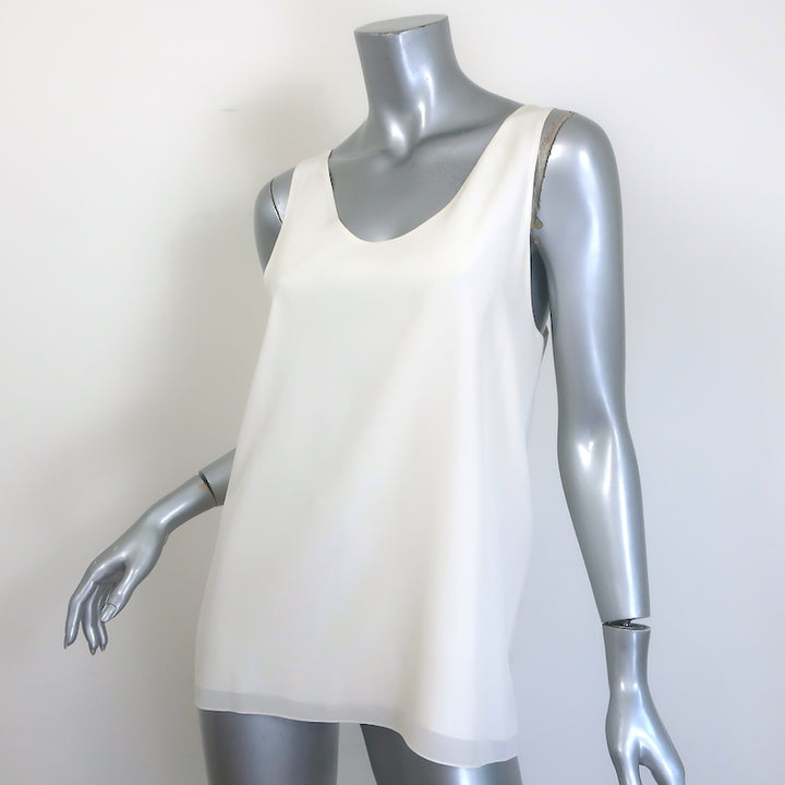 Chloe Scoop Neck Tank Top Milk Silk Crepe Size 38